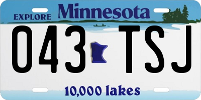 MN license plate 043TSJ
