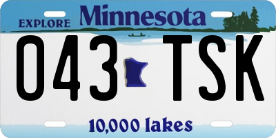 MN license plate 043TSK