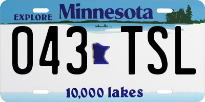 MN license plate 043TSL