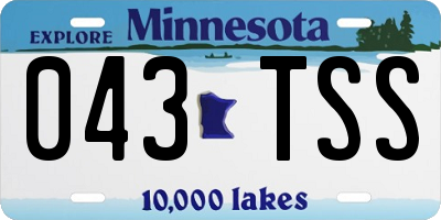 MN license plate 043TSS