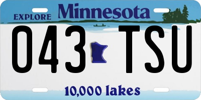 MN license plate 043TSU