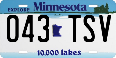 MN license plate 043TSV