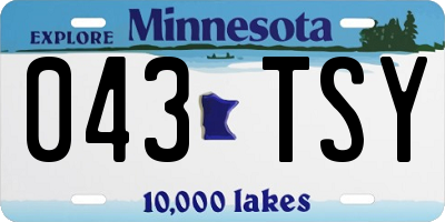 MN license plate 043TSY