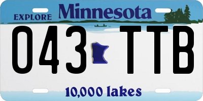 MN license plate 043TTB