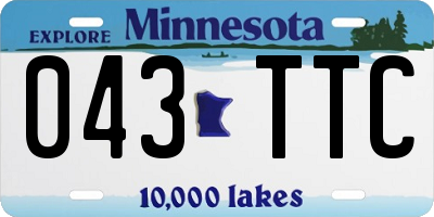 MN license plate 043TTC