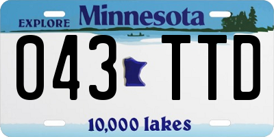 MN license plate 043TTD