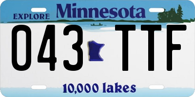 MN license plate 043TTF