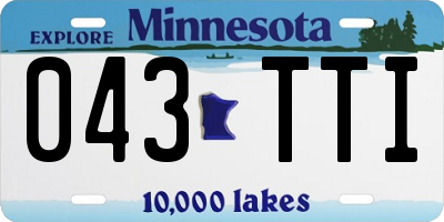 MN license plate 043TTI