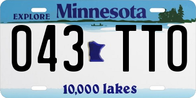 MN license plate 043TTO