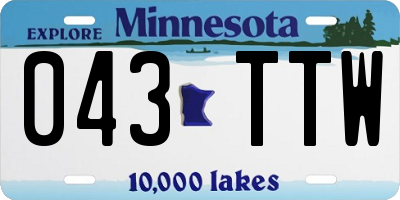 MN license plate 043TTW