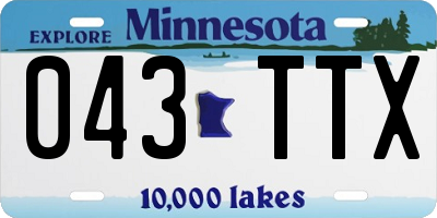 MN license plate 043TTX