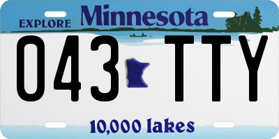 MN license plate 043TTY