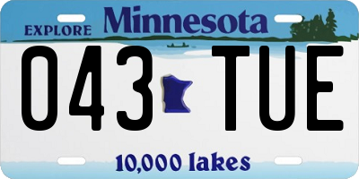 MN license plate 043TUE