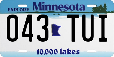 MN license plate 043TUI