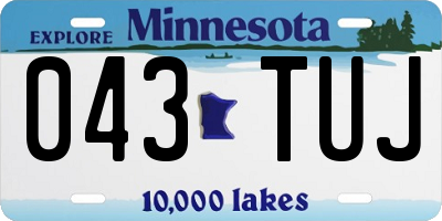 MN license plate 043TUJ