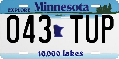 MN license plate 043TUP