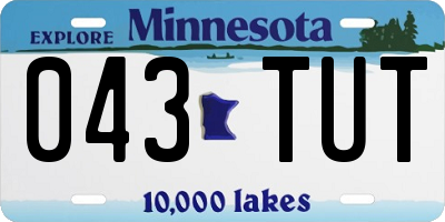 MN license plate 043TUT