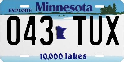 MN license plate 043TUX