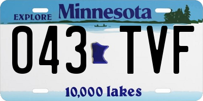 MN license plate 043TVF