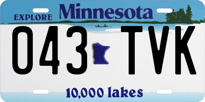 MN license plate 043TVK