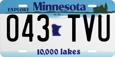 MN license plate 043TVU