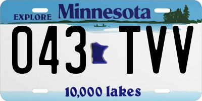 MN license plate 043TVV