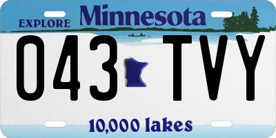 MN license plate 043TVY