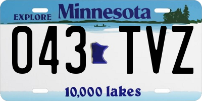 MN license plate 043TVZ