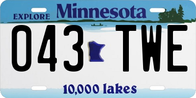 MN license plate 043TWE