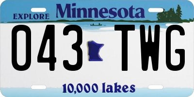 MN license plate 043TWG