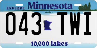 MN license plate 043TWI
