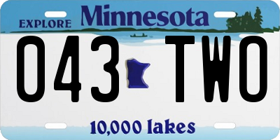 MN license plate 043TWO