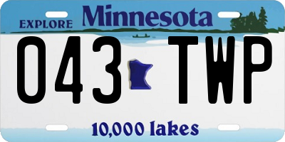 MN license plate 043TWP