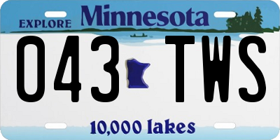 MN license plate 043TWS