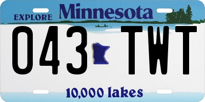 MN license plate 043TWT