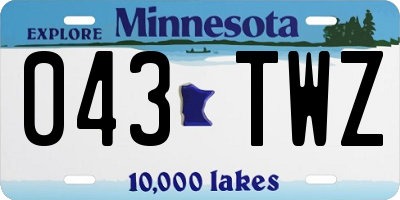 MN license plate 043TWZ