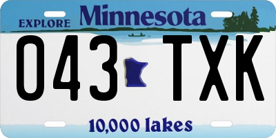 MN license plate 043TXK