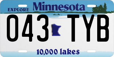 MN license plate 043TYB