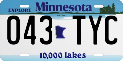 MN license plate 043TYC