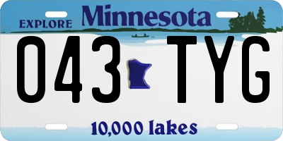 MN license plate 043TYG