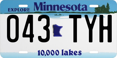 MN license plate 043TYH