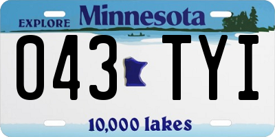 MN license plate 043TYI