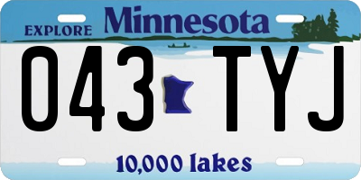 MN license plate 043TYJ