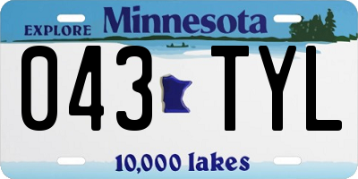 MN license plate 043TYL
