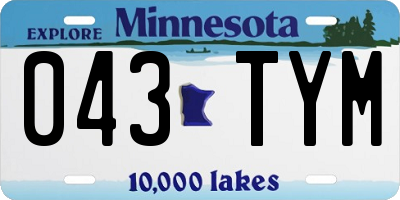 MN license plate 043TYM