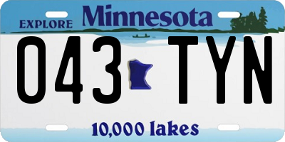 MN license plate 043TYN