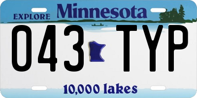 MN license plate 043TYP
