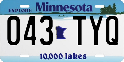 MN license plate 043TYQ