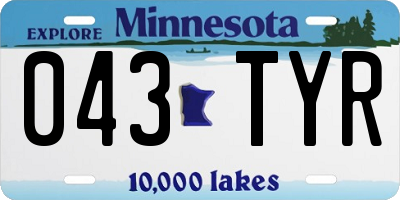 MN license plate 043TYR