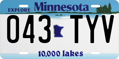 MN license plate 043TYV